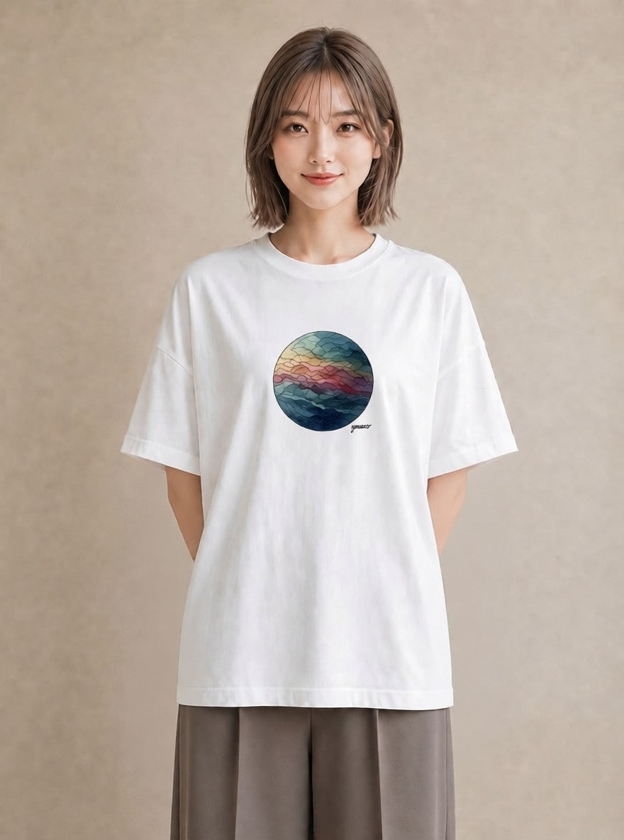 半袖Tシャツ レディース 牡羊座 星空 宇宙 イラスト レイヤード 友達ギフト 白T