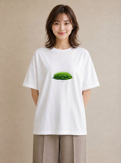 プリントTシャツ レディース 芝生 植物 ボタニカル イラスト きれいめカジュアル 親子 20代 白T