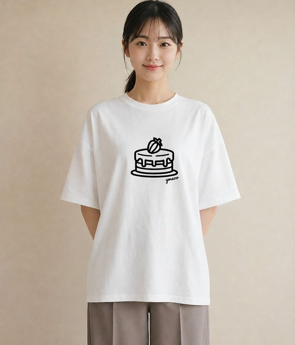 半袖Tシャツ レディース スイーツ お菓子 デザート イラスト きれいめカジュアル 春コーデ 姉妹 白T