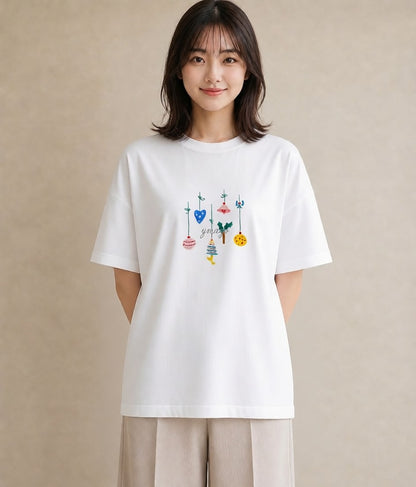 グラフィックTシャツ レディース 風鈴 ガラス 夏 ナチュラル アンティーク イラスト きれいめカジュアル 親子 20代 白T