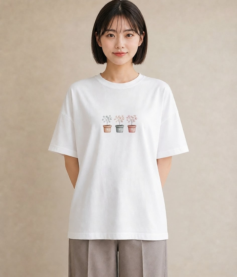 半袖Tシャツ レディース 夕暮れ バルコニー 夕焼け ナチュラル アンティーク イラスト ガーリー 女子会 お揃い 白T