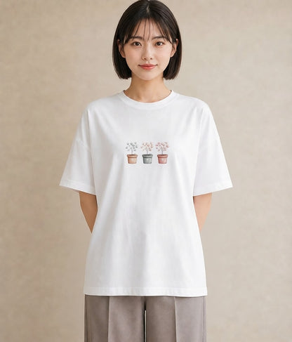 半袖Tシャツ レディース 夕暮れ バルコニー 夕焼け ナチュラル アンティーク イラスト ガーリー 女子会 お揃い 白T