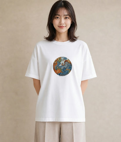 プリントTシャツ レディース 土星 星空 宇宙 イラスト 上品 ギフト 母の日 白T