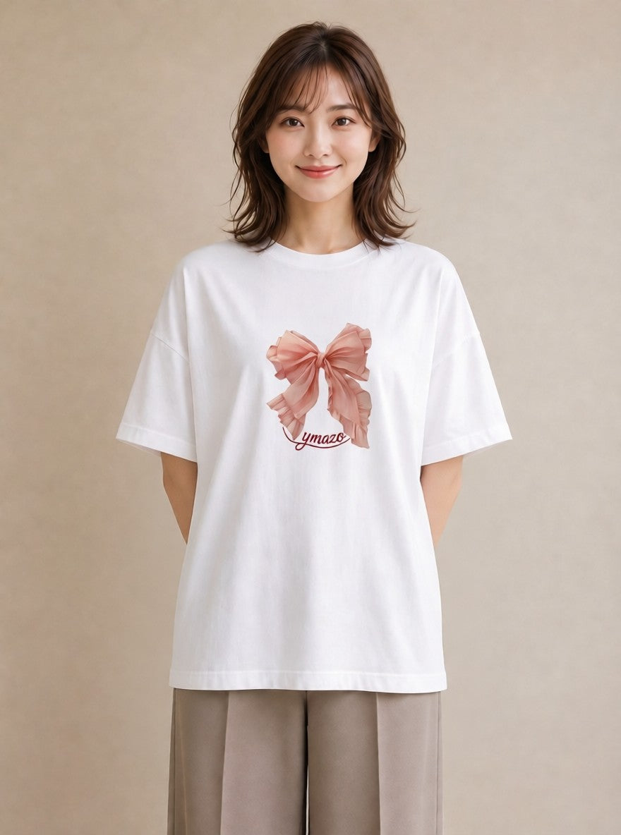 グラフィックTシャツ レディース レースハンカチ レース ハンカチ ナチュラル アンティーク イラスト ユニーク 女性向けギフト 散歩 白T