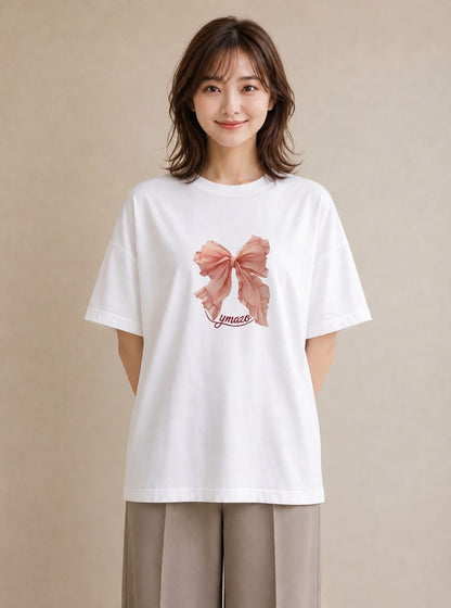 グラフィックTシャツ レディース レースハンカチ レース ハンカチ ナチュラル アンティーク イラスト ユニーク 女性向けギフト 散歩 白T