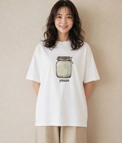 グラフィックTシャツ レディース ハニー 食べ物 フード イラスト こなれ感 通勤 在宅 白T