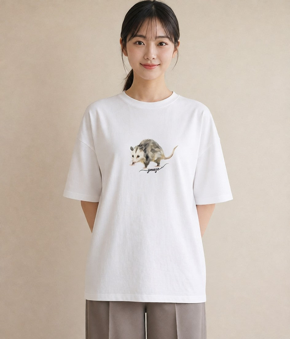 デザインTシャツ レディース デグー ペット 動物 イラスト シンプル 敬老の日 ホワイトデー 白T