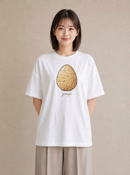 プリントTシャツ レディース たまご 食べ物 フード イラスト お洒落 休日 ペアコーデ 白T