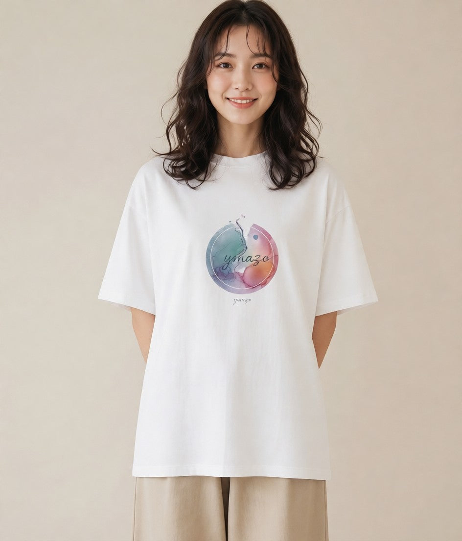 デザインTシャツ レディース 水瓶座 星空 宇宙 イラスト 可愛い カフェ服 クリスマス 白T
