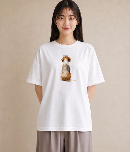 プリントTシャツ レディース ビーグル 犬 いぬ イラスト 北欧風 お出かけ 普段着 白T
