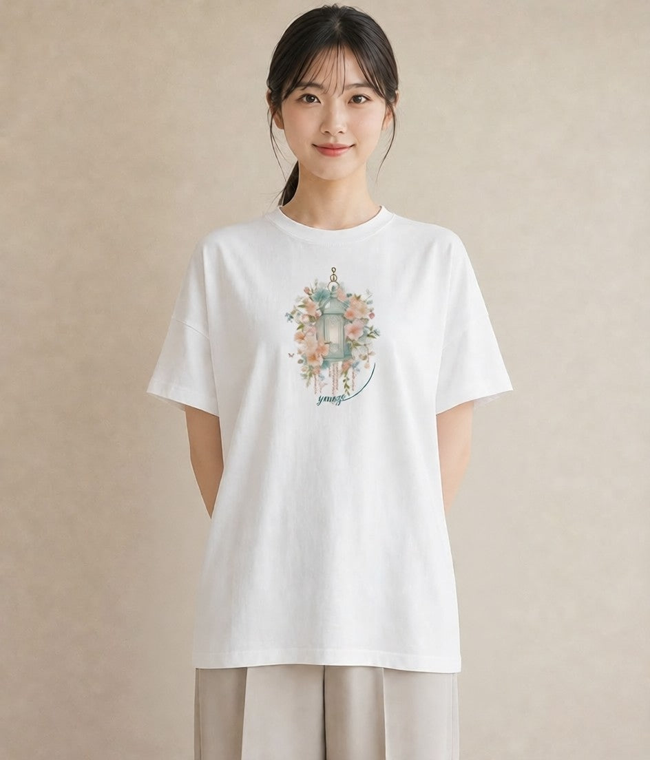 半袖Tシャツ レディース 風鈴 ガラス 夏 ナチュラル アンティーク イラスト ゆるかわ 旅行 母娘コーデ 白T
