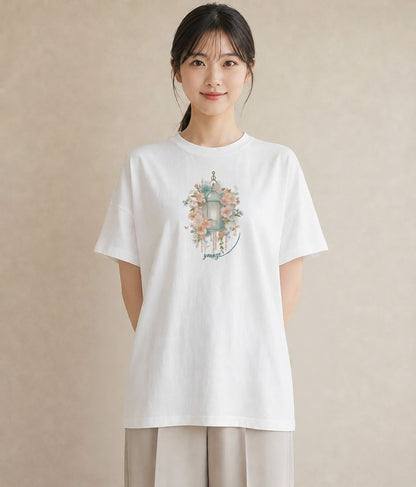 半袖Tシャツ レディース 風鈴 ガラス 夏 ナチュラル アンティーク イラスト ゆるかわ 旅行 母娘コーデ 白T