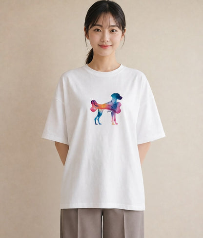 半袖Tシャツ レディース 犬 いぬ イラスト カフェコーデ 敬老の日 ホワイトデー 白T