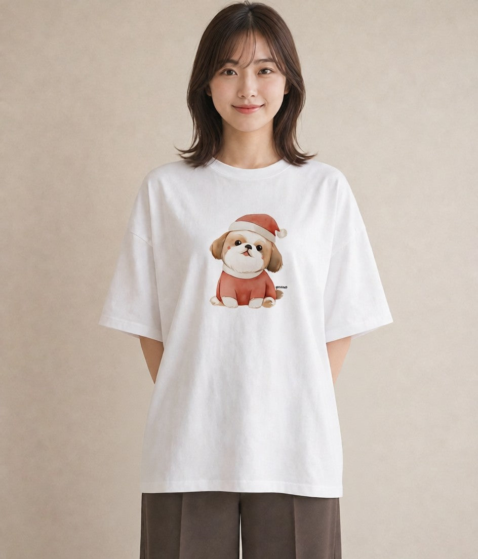 プリントTシャツ レディース 子犬 犬 いぬ イラスト ラフカジュアル デイリーウェア 休日 白T