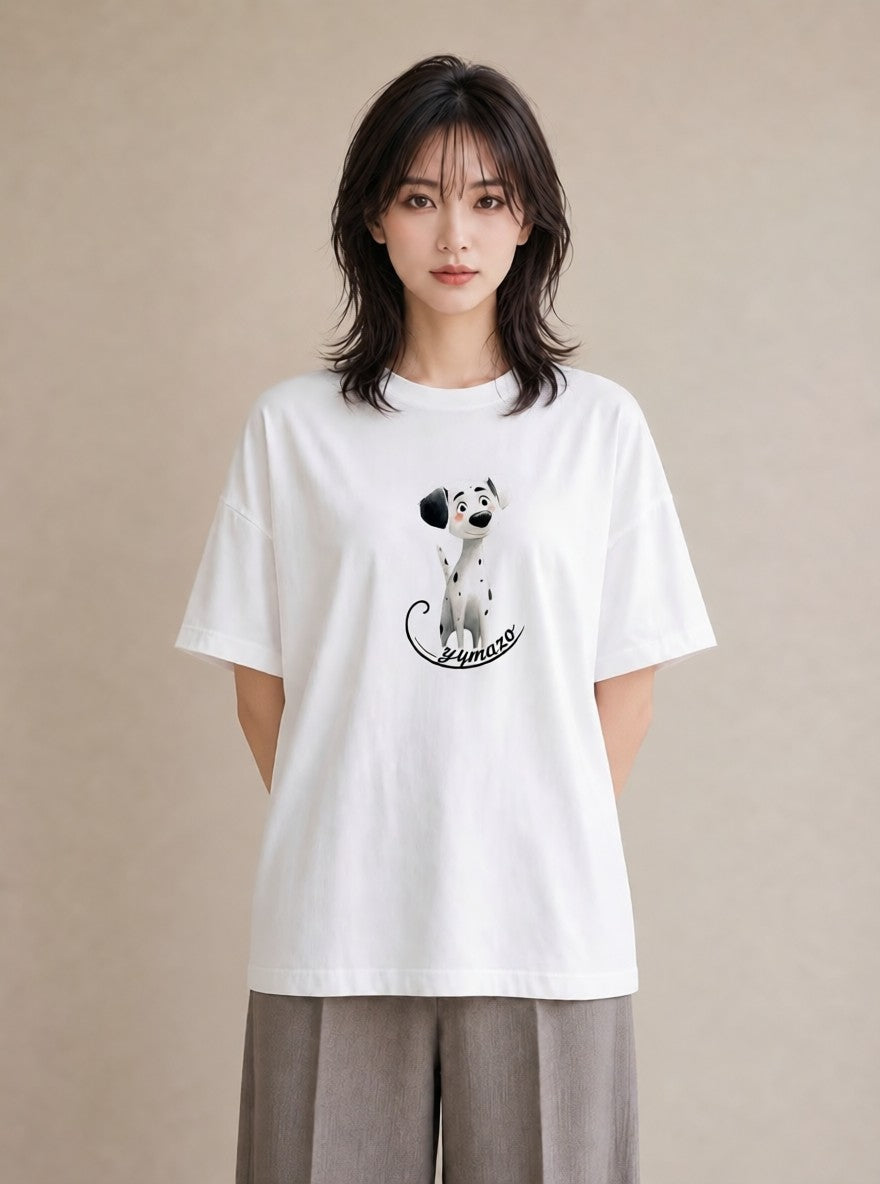 グラフィックTシャツ レディース 犬好き 犬 いぬ イラスト 北欧風 誕生日プレゼント 綿100 白T