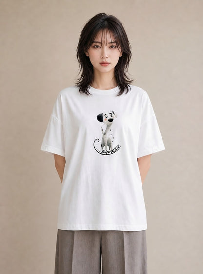 グラフィックTシャツ レディース 犬好き 犬 いぬ イラスト 北欧風 誕生日プレゼント 綿100 白T