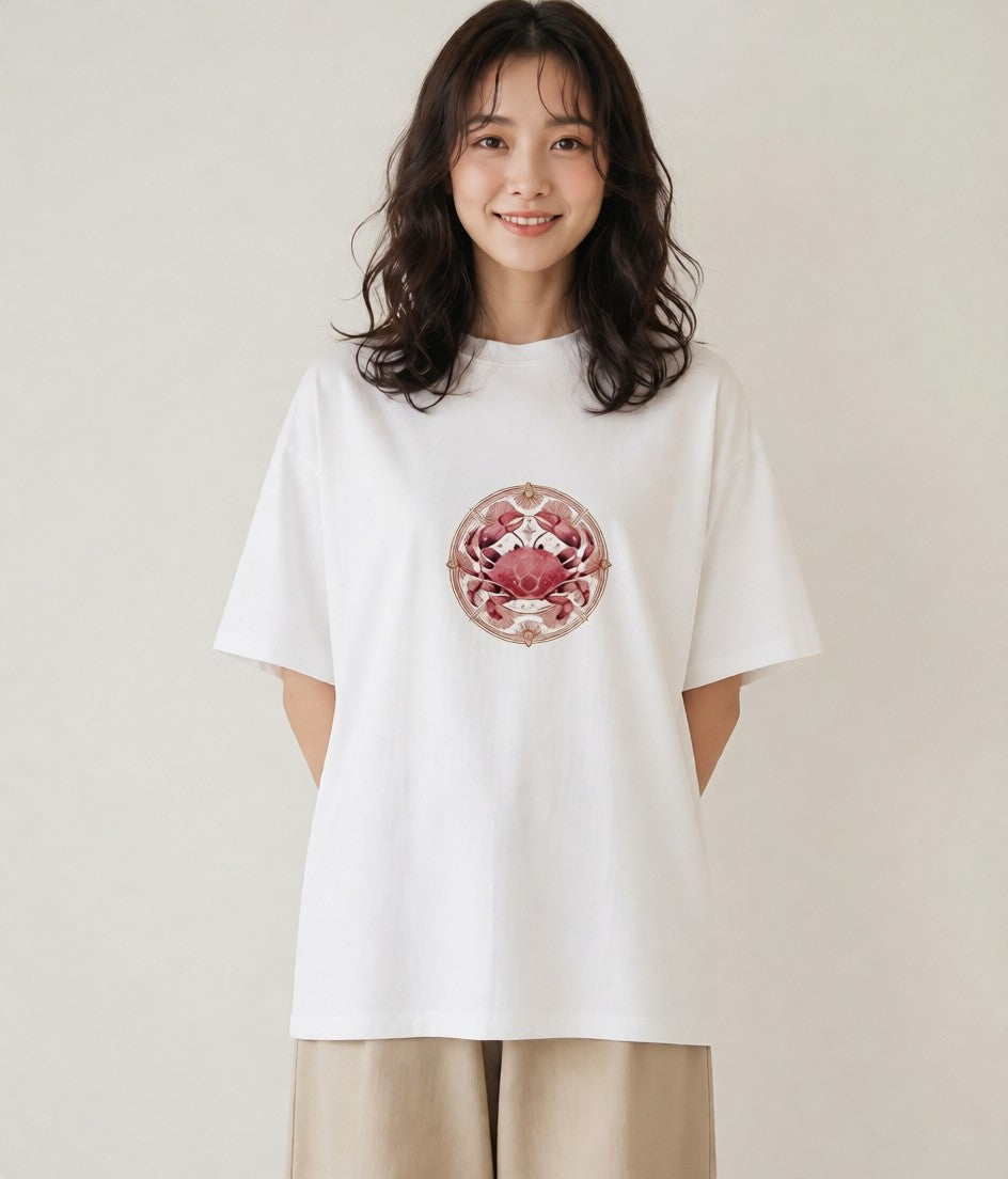 プリントTシャツ レディース 獅子座 星空 宇宙 イラスト ヴィンテージ風 おしゃれギフト 社会人 白T