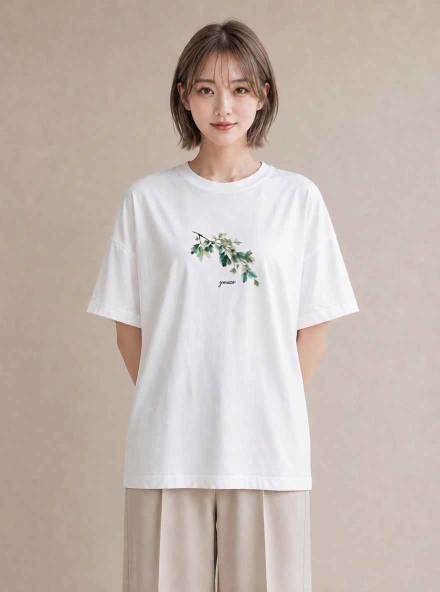 デザインTシャツ レディース つる 植物 ボタニカル イラスト シック 旅行 母娘コーデ 白T