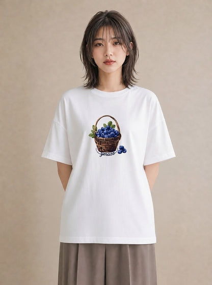 半袖Tシャツ レディース 木の実 植物 ボタニカル イラスト 韓国風 お揃い 親子 白T