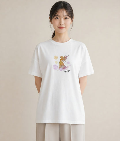 プリントTシャツ レディース 天秤座 星空 宇宙 イラスト カジュアル 友達ギフト 部屋着 白T