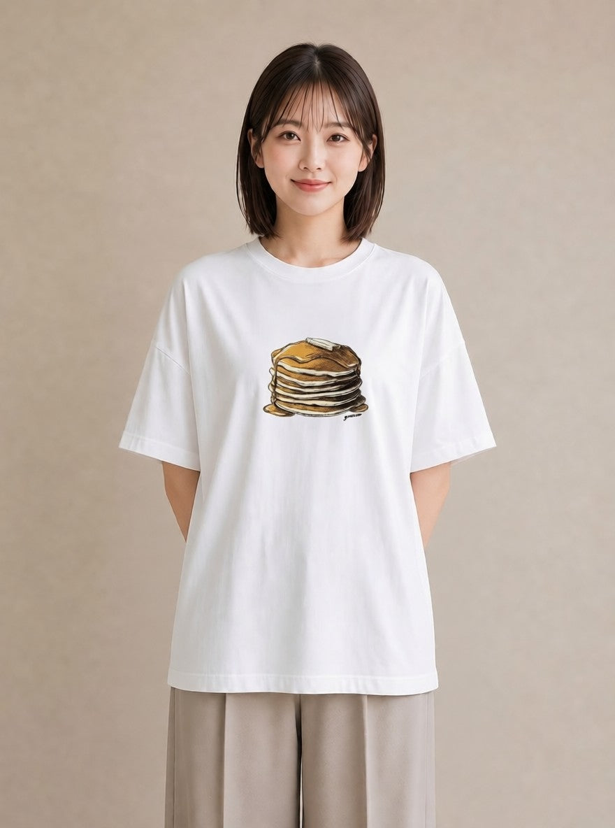 デザインTシャツ レディース どら焼き 食べ物 フード イラスト ユニーク ギフト 母の日 白T