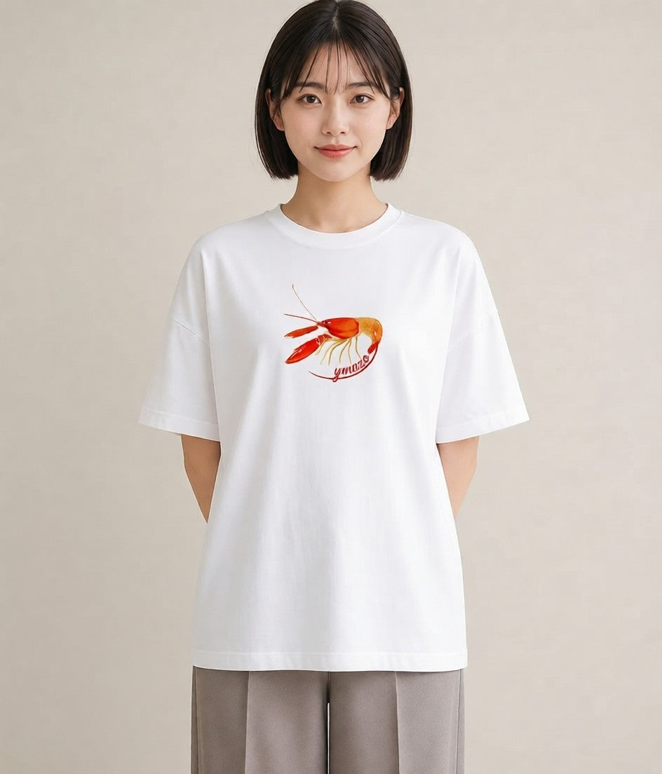 半袖Tシャツ レディース カニ 海の生き物 海 イラスト ガーリー 女子会 お揃い 白T