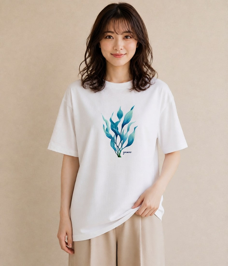グラフィックTシャツ レディース つる 植物 ボタニカル イラスト 韓国風 春コーデ 姉妹 白T