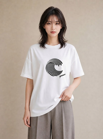 プリントTシャツ レディース 海 リゾート 夏 イラスト フェミニン 綿100 デート 白T