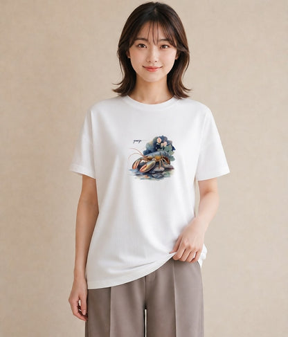 グラフィックTシャツ レディース 蠍座 星空 宇宙 イラスト ゆるかわ 海 カフェ巡り 白T