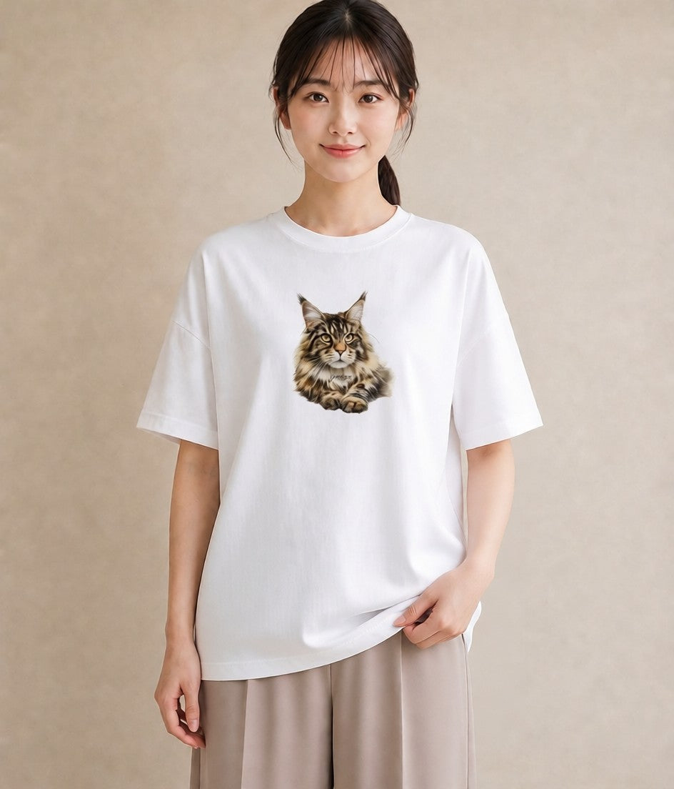 Tシャツ レディース ソマリ 猫 ねこ イラスト きれいめカジュアル 女子会 お揃い 白T