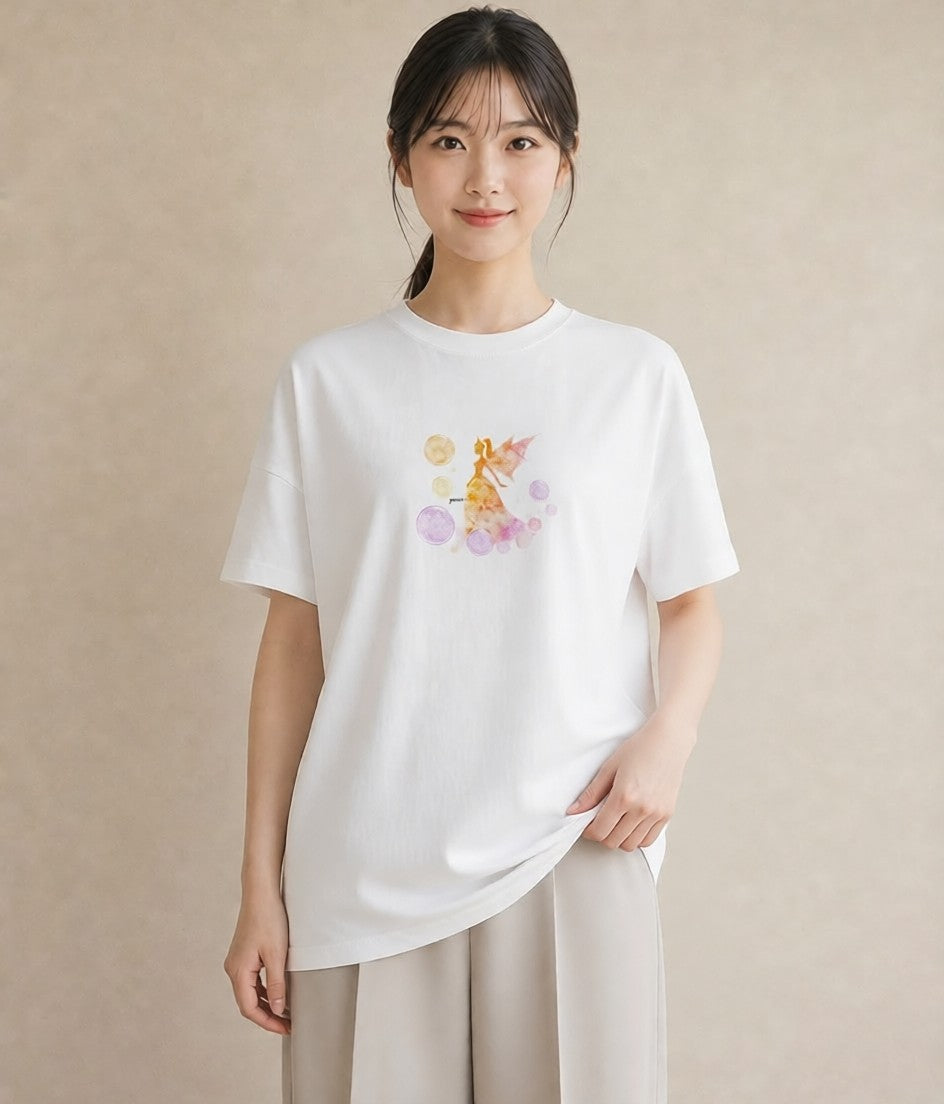 半袖Tシャツ レディース 牡牛座 星空 宇宙 イラスト こなれ感 自分用 ルームウェア 白T