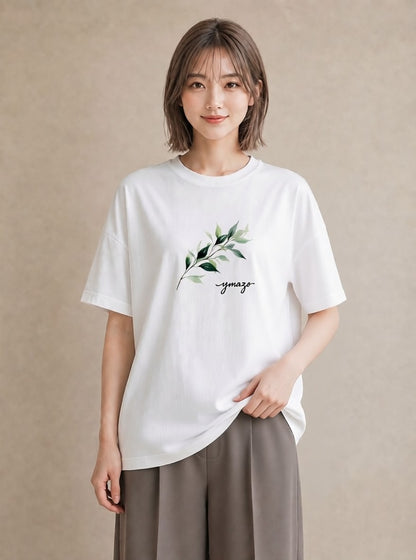 デザインTシャツ レディース つる 植物 ボタニカル イラスト 旅行コーデ 姉妹 送別ギフト 白T