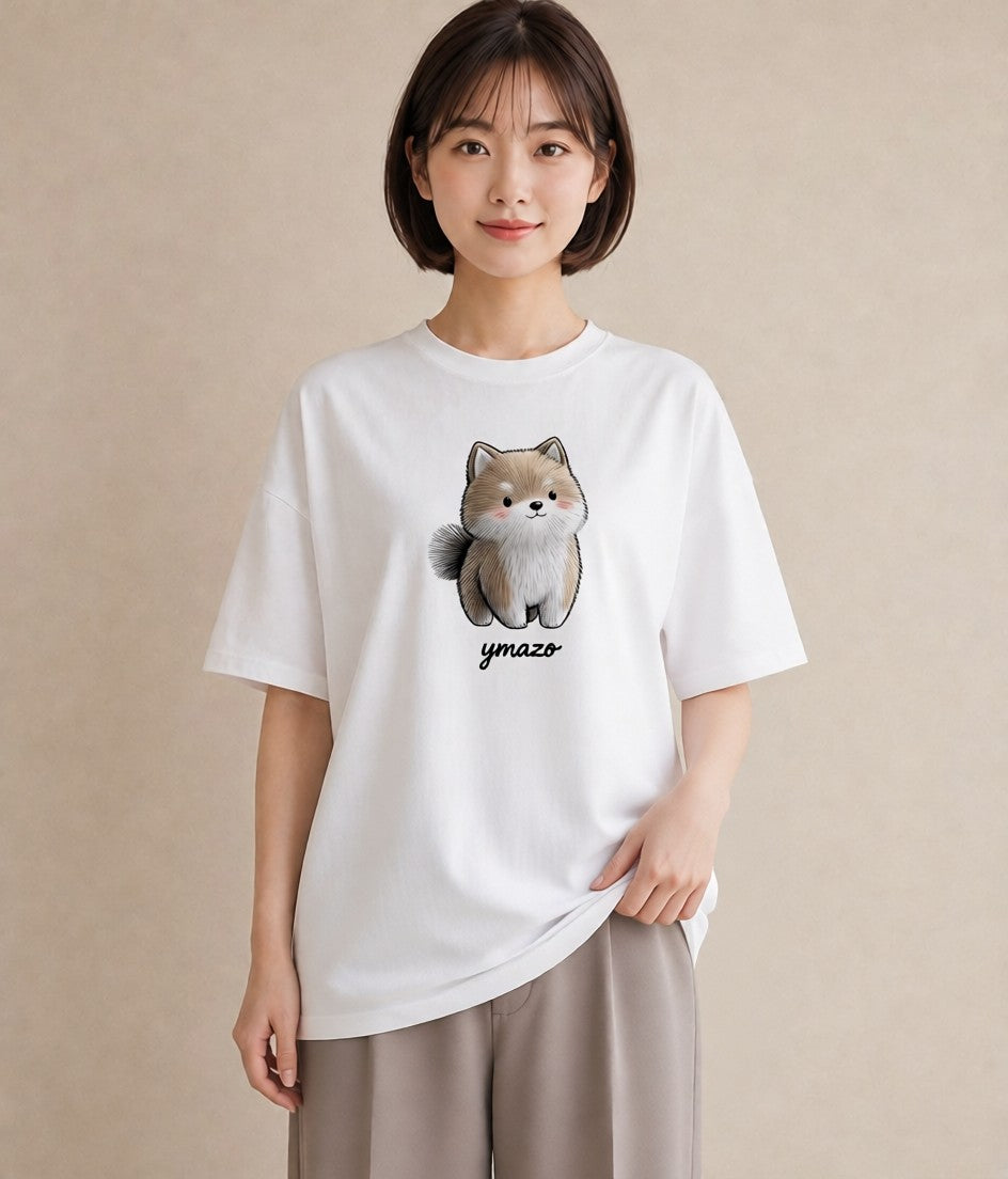 グラフィックTシャツ レディース 柴犬 しばいぬ 犬 いぬ イラスト ミニマル 週末コーデ 敬老の日 白T