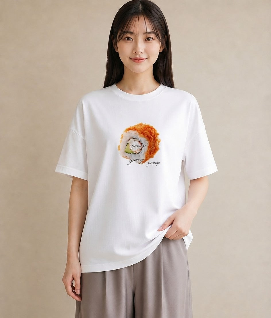 デザインTシャツ レディース お寿司 食べ物 フード イラスト ゆるかわ 散歩 お出かけ 白T