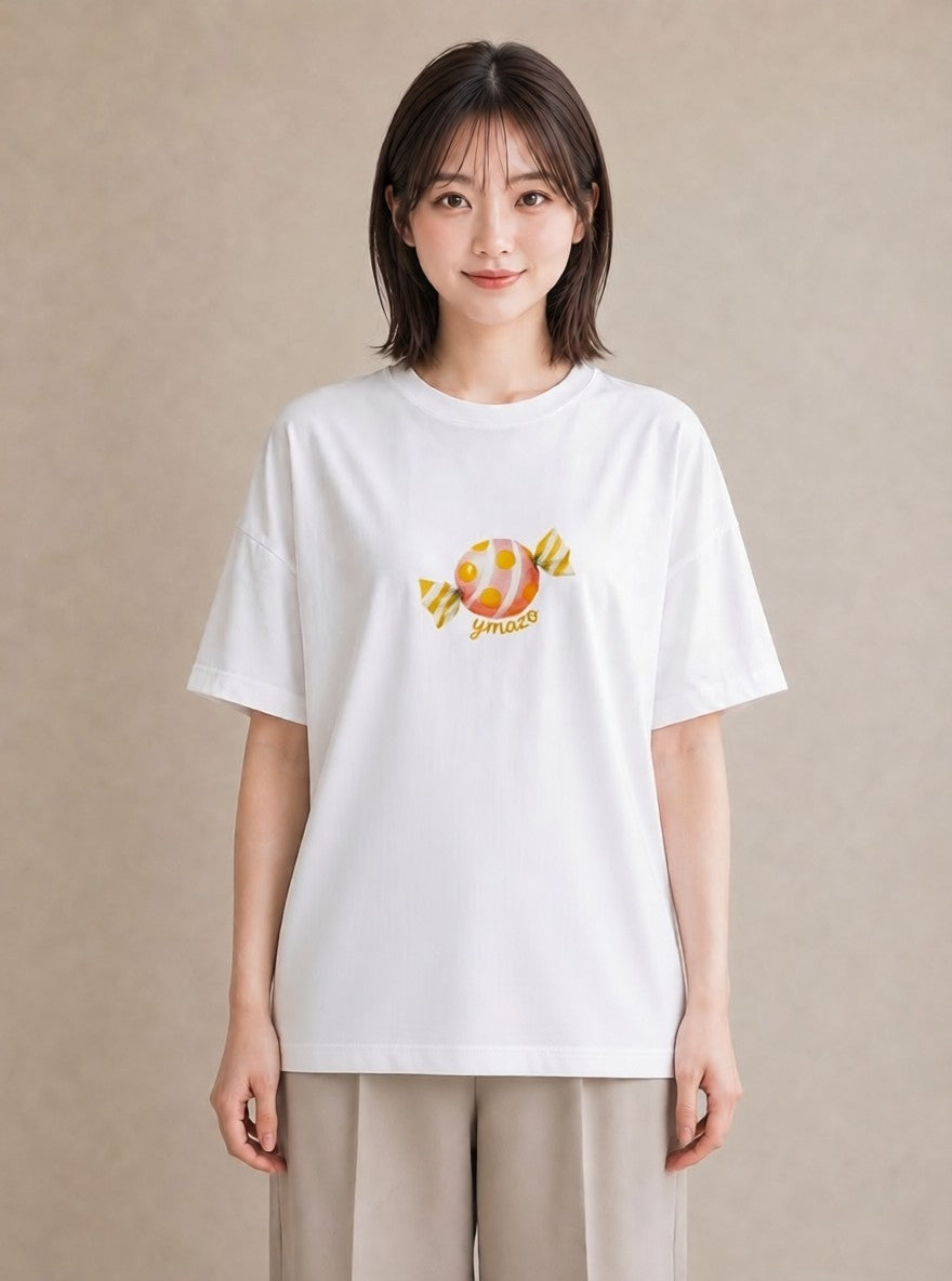 半袖Tシャツ レディース クッキー 食べ物 フード イラスト 普段使い ペアコーデ 秋コーデ 白T