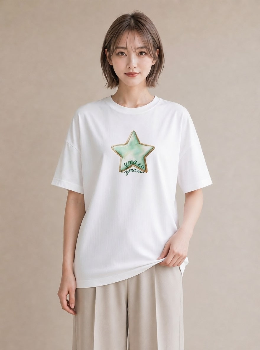 半袖Tシャツ レディース マカロン 食べ物 フード イラスト こなれ感 春服 ミセス 白T