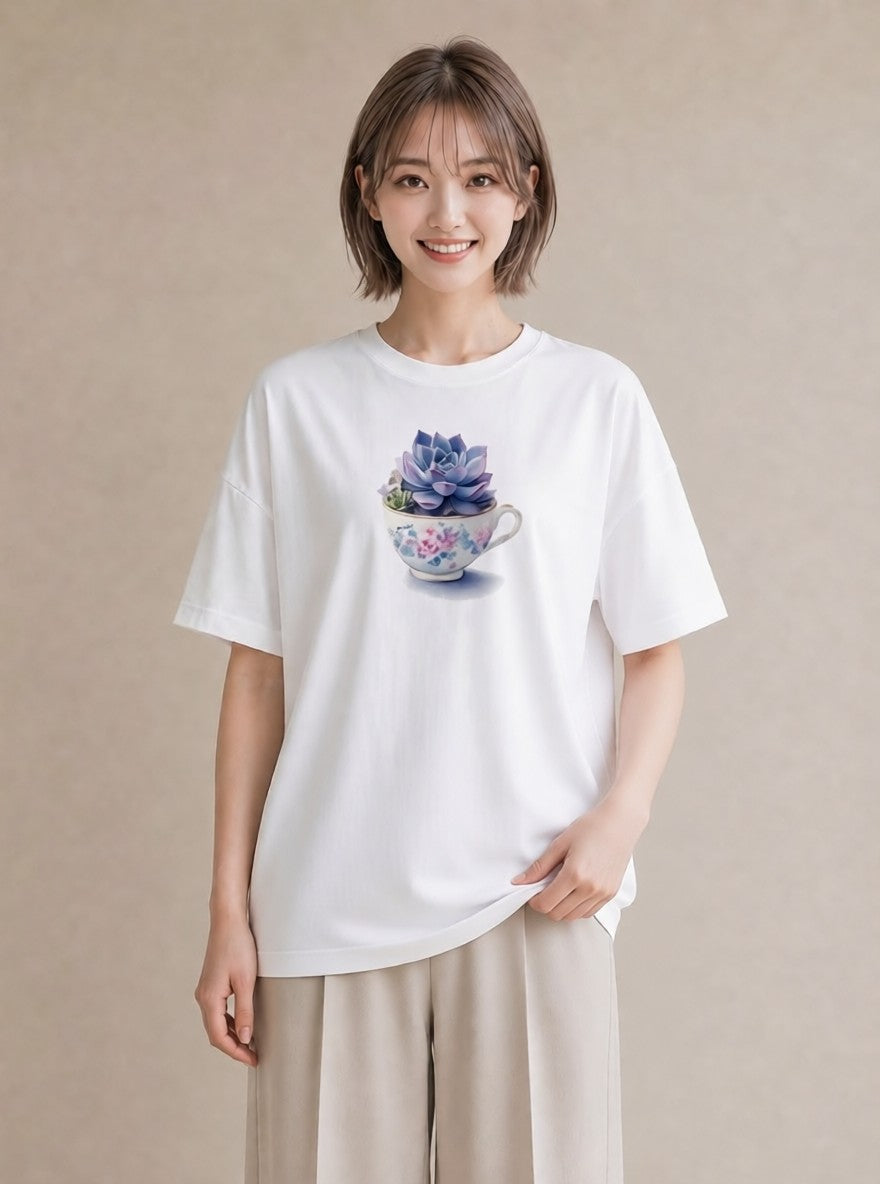 デザインTシャツ レディース 紅茶 食べ物 フード イラスト ナチュラル 親子 20代 白T