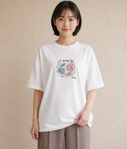 グラフィックTシャツ レディース 天秤座 星空 宇宙 イラスト お洒落 自分用 ルームウェア 白T