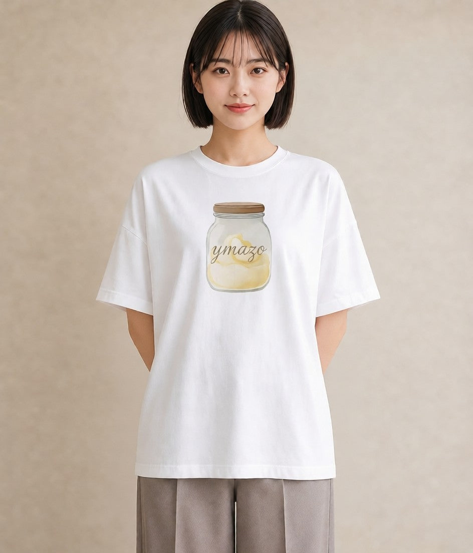 Tシャツ レディース パフェ 食べ物 フード イラスト こなれ感 夏コーデ 通学 白T