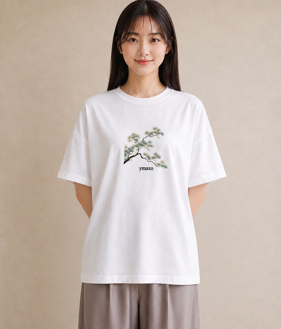 半袖Tシャツ レディース 盆栽 植物 ボタニカル イラスト 部屋着 女性向けギフト 白T