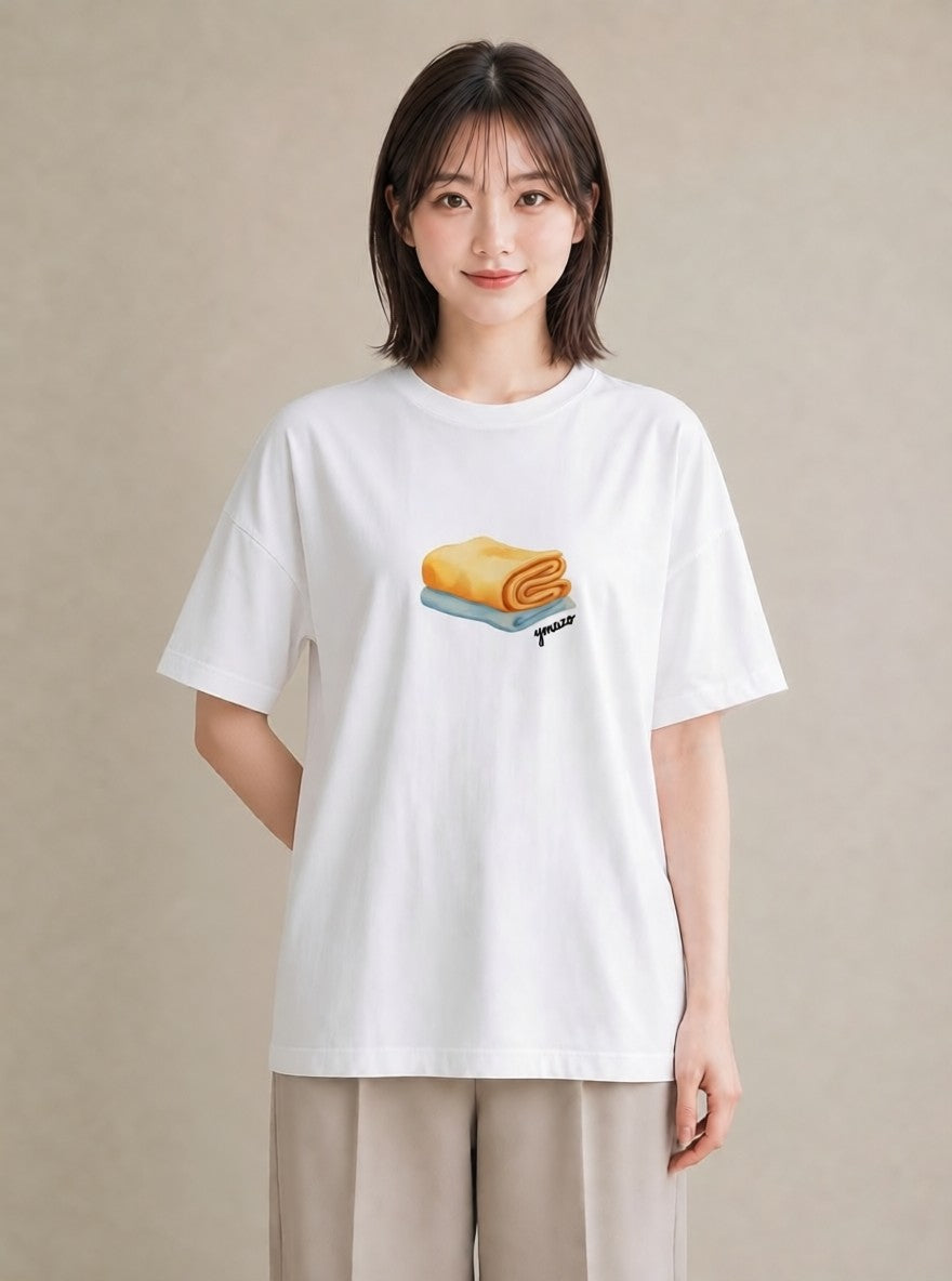 Tシャツ レディース クロワッサン 食べ物 フード イラスト 個性的 ミセス 春コーデ 白T