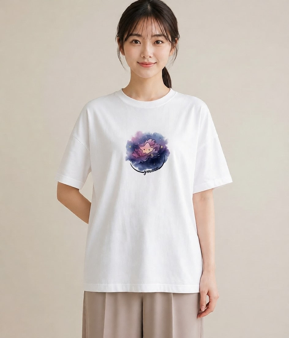 デザインTシャツ レディース 惑星 星空 宇宙 イラスト ガーリー 女性 旅行用 白T