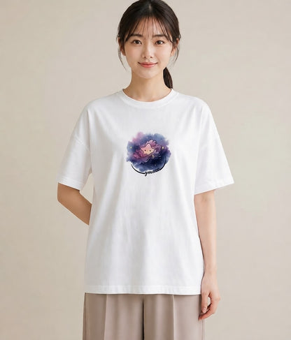 デザインTシャツ レディース 惑星 星空 宇宙 イラスト ガーリー 女性 旅行用 白T