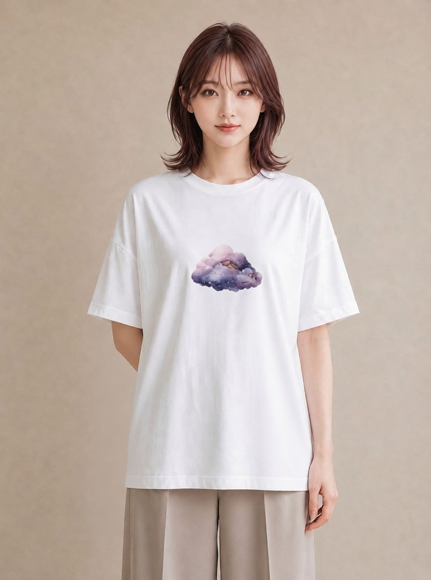Tシャツ レディース 天秤座 星空 宇宙 イラスト お洒落 レイヤード 友達ギフト 白T