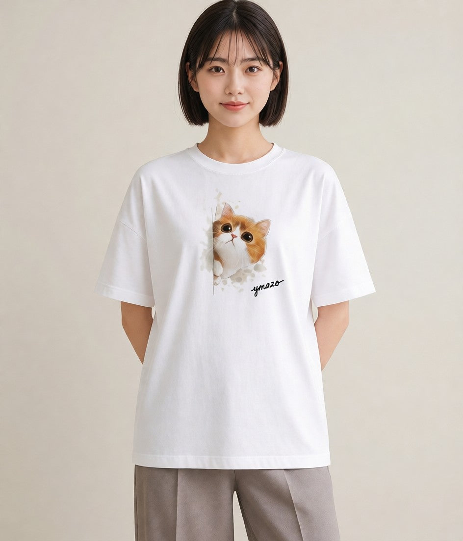 Tシャツ レディース ねこ 猫 ネコ イラスト ヴィンテージ風 春コーデ 姉妹 白T