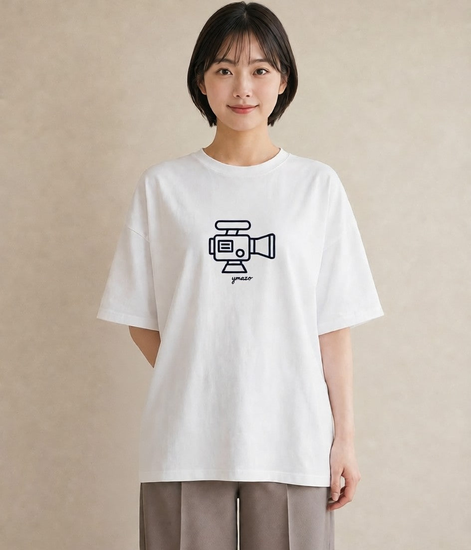 Tシャツ レディース カメラ フィルムカメラ レトロカメラ イラスト きれいめカジュアル 母娘コーデ 自分用 白T