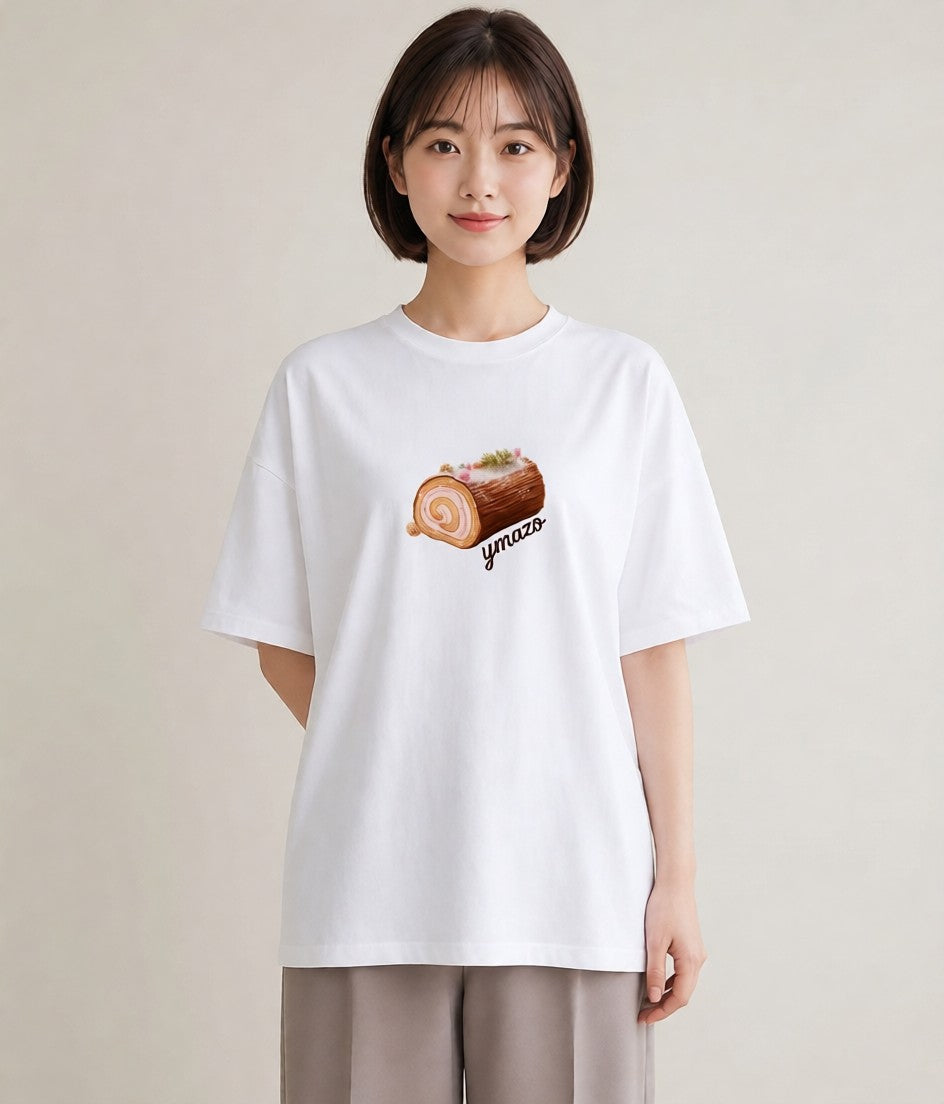 デザインTシャツ レディース あんみつ 食べ物 フード イラスト 休日 ペアコーデ 白T