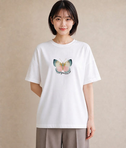 グラフィックTシャツ レディース ホタル 昆虫 虫 イラスト ユニーク 海 カフェ巡り 白T