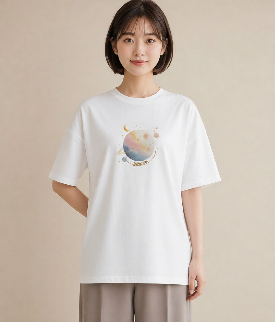 プリントTシャツ レディース 射手座 星空 宇宙 イラスト ゆるかわ ルームウェア ギフト 白T