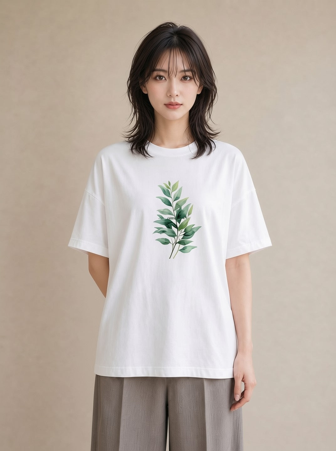 グラフィックTシャツ レディース 観葉植物 植物 ボタニカル イラスト ホワイトデー 春服 白T